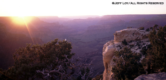 Sunset at the South Rim of the Grand Canyon.